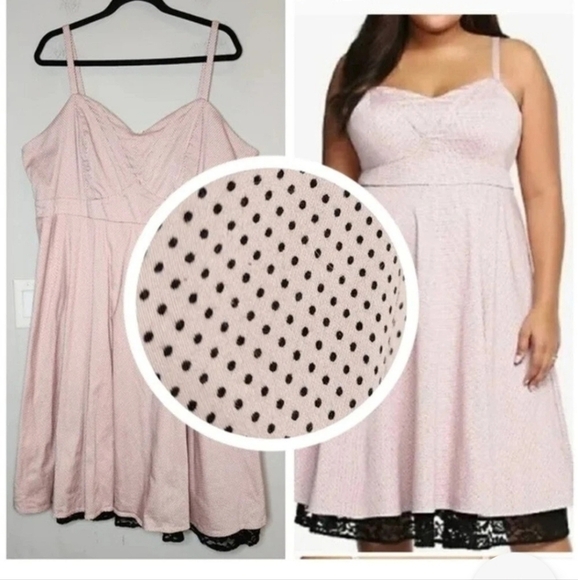 Torrid Pink Dot Retro Rockabilly 50s Dress 18 - Picture 2 of 11